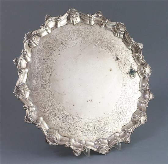 A George III silver salver, 37 oz.